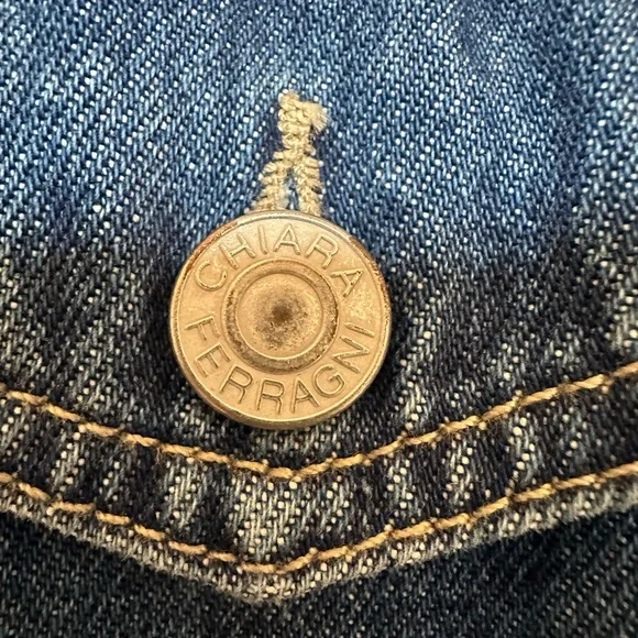 NWT Chiara Ferragni Extremely Rare Cropped Blue Denim Jacket - Picture 4 of 5